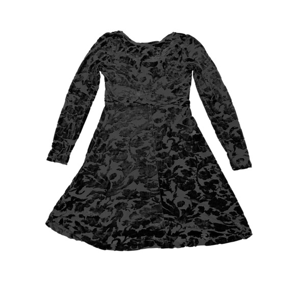 Betsey Johnson Dresses & Skirts - VTG 90s Betsey Johnson Sz 8 Black Floral Gothic Burnout Velvet Skater Dress USA